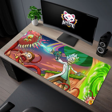 Rick and Morty Monster Battle Desk Mat, Alien Showdown Mouse Pad