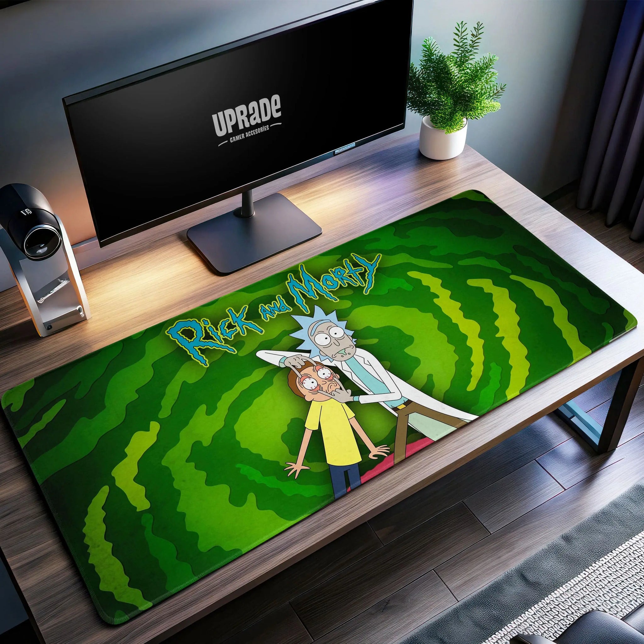 Rick and Morty Portal Escape Desk Mat, Green Vortex Mouse Pad - Cocoon Markt