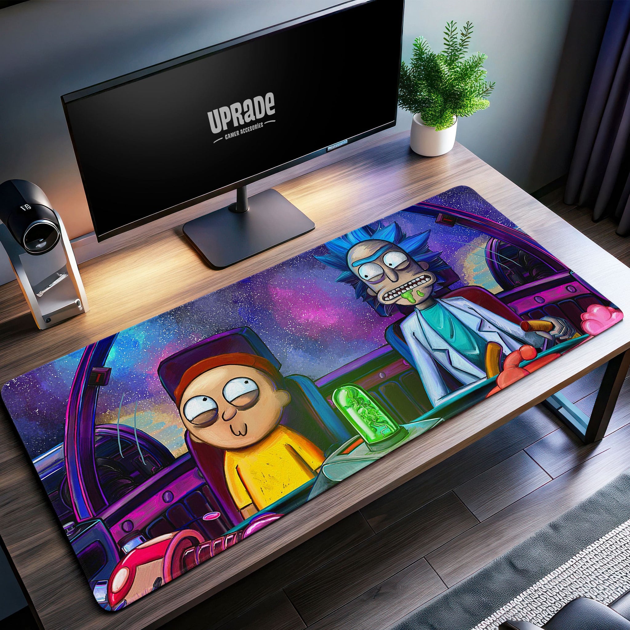 Rick and Morty Spaceship Desk Mat, Cosmic Adventure Mouse Pad