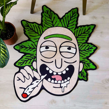 Rick and Morty Weed-Inspired Funny Shaped Rug