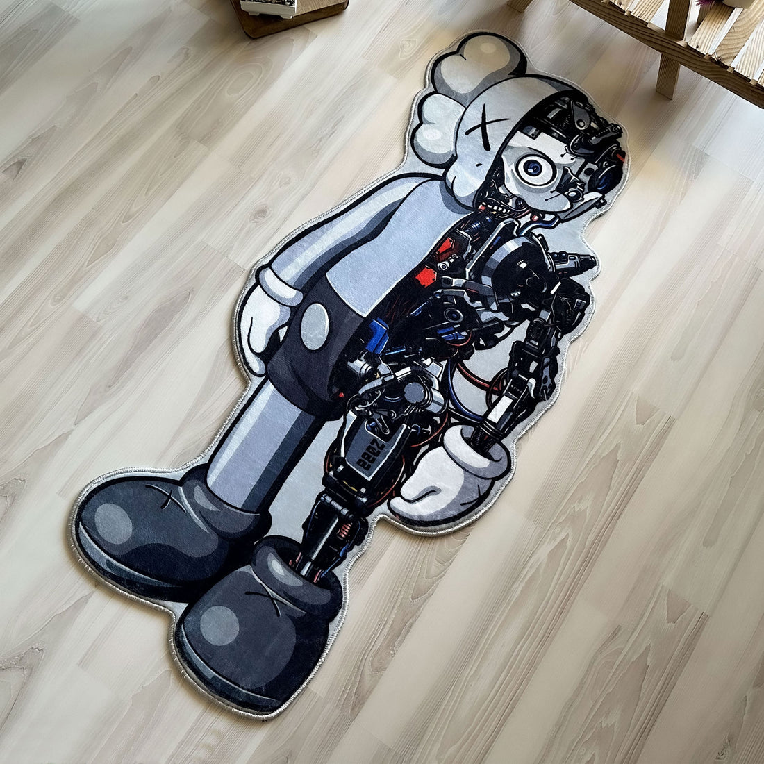 Robot KAWS Figure Soft Shaped Rug