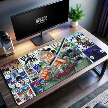 Zoro Manga Highlights Desk Mat, One Piece Swordsman Mouse Pad