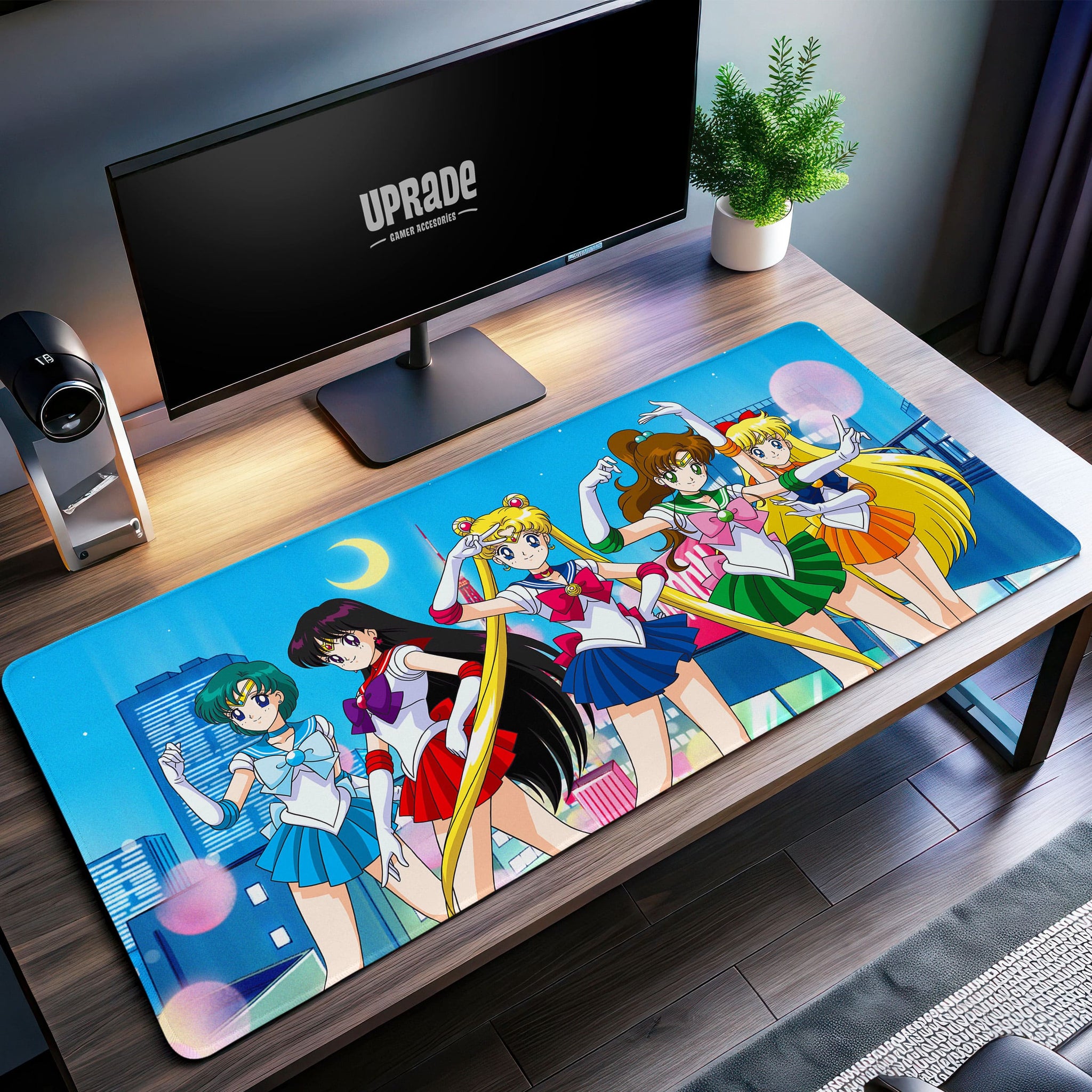 Sailor Team Moonlit City Desk Mat, Sailor Moon Mouse Pad