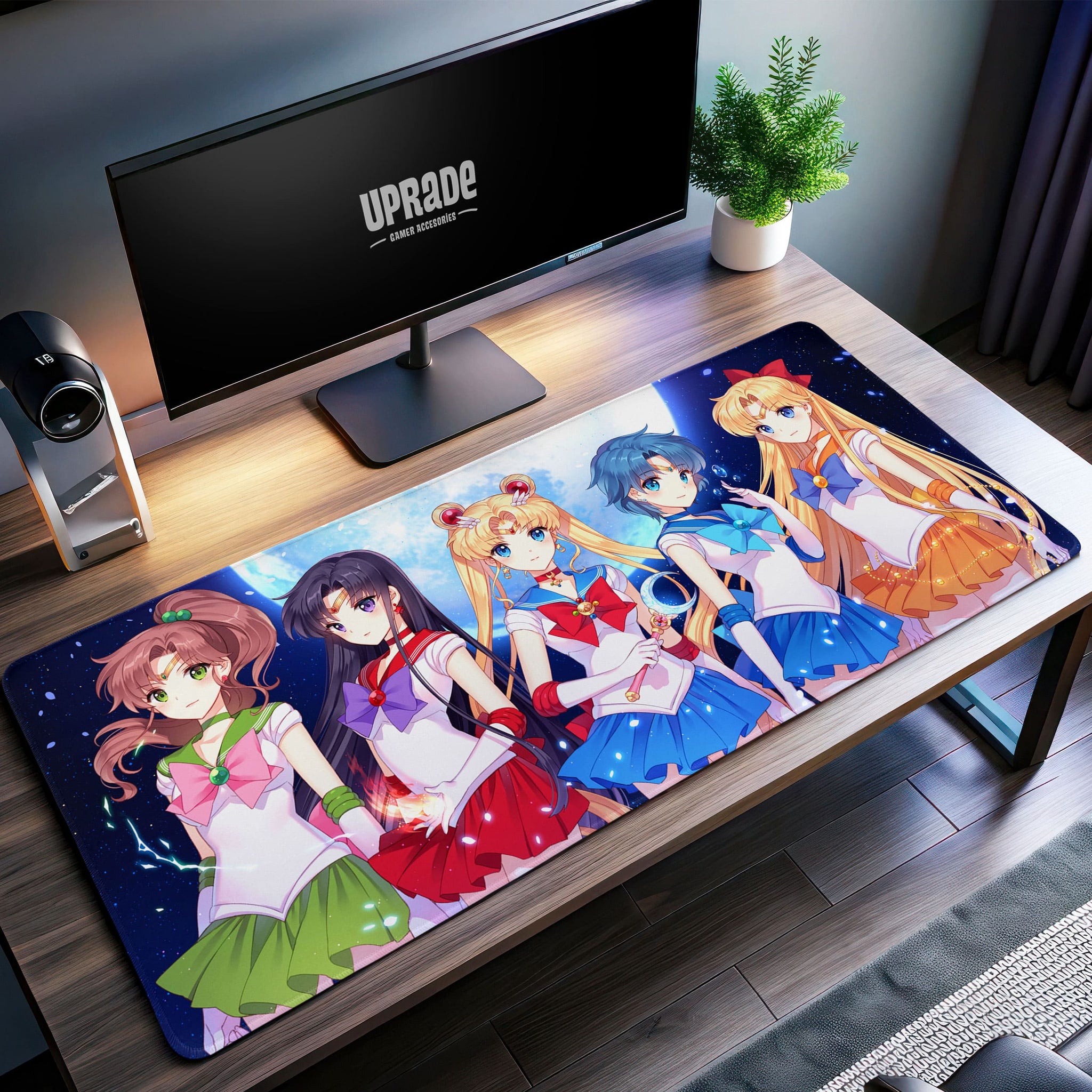 Lunar Elegance Desk Mat, Sailor Moon Mouse Pad