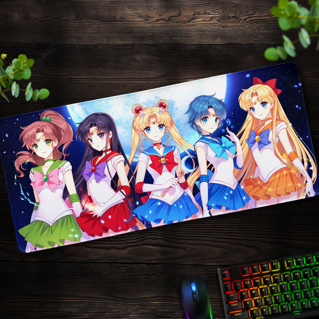 Lunar Elegance Desk Mat, Sailor Moon Mouse Pad