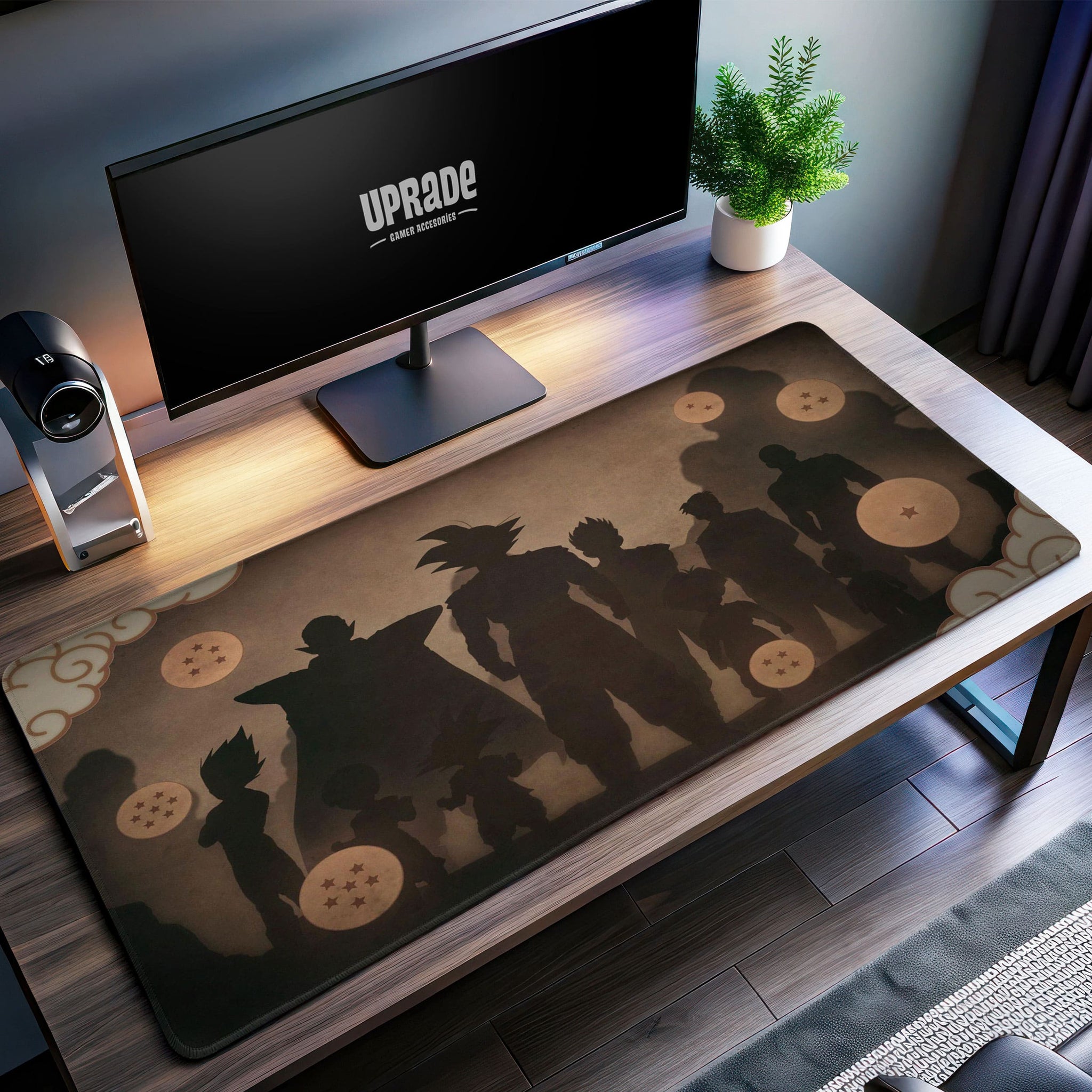 Dragon Ball Warriors Desk Mat, Shadow Silhouette Mouse Pad