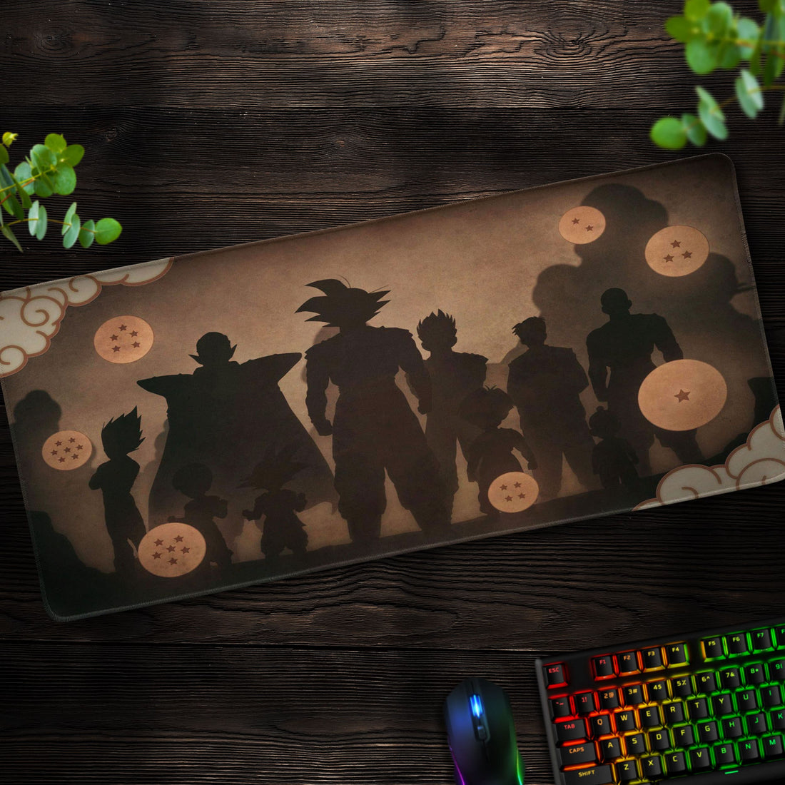 Dragon Ball Warriors Desk Mat, Shadow Silhouette Mouse Pad