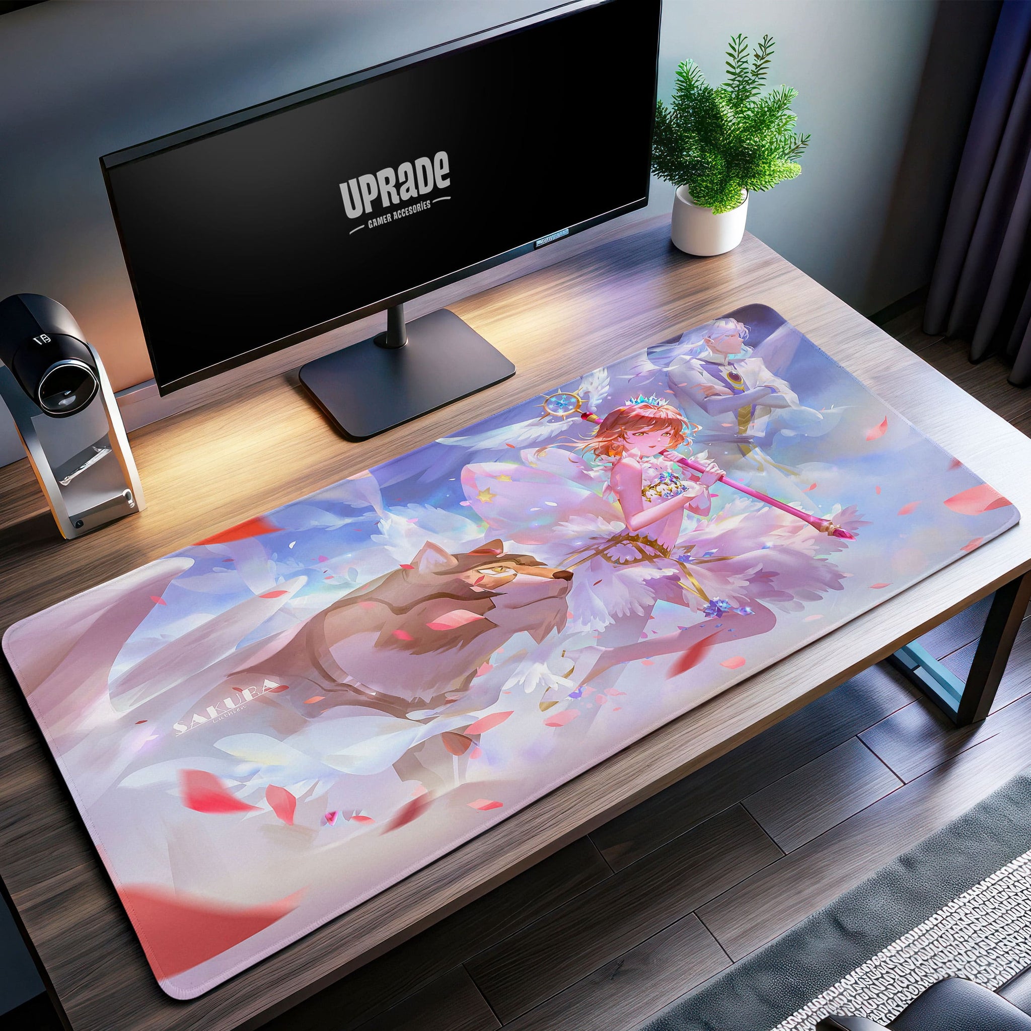 Magical Sakura Desk Mat, Cardcaptor Inspired Mouse Pad