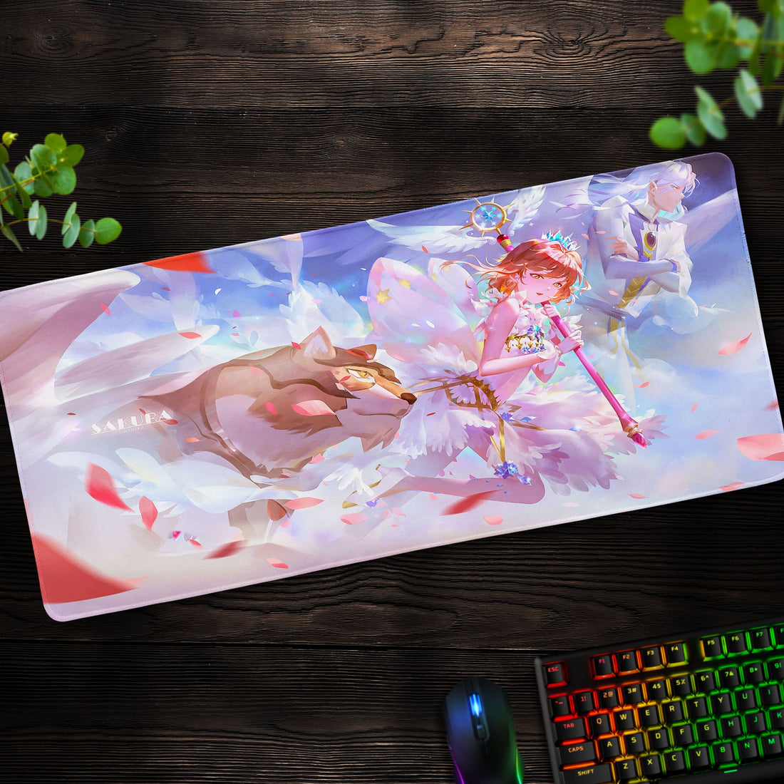 Magical Sakura Desk Mat, Cardcaptor Inspired Mouse Pad