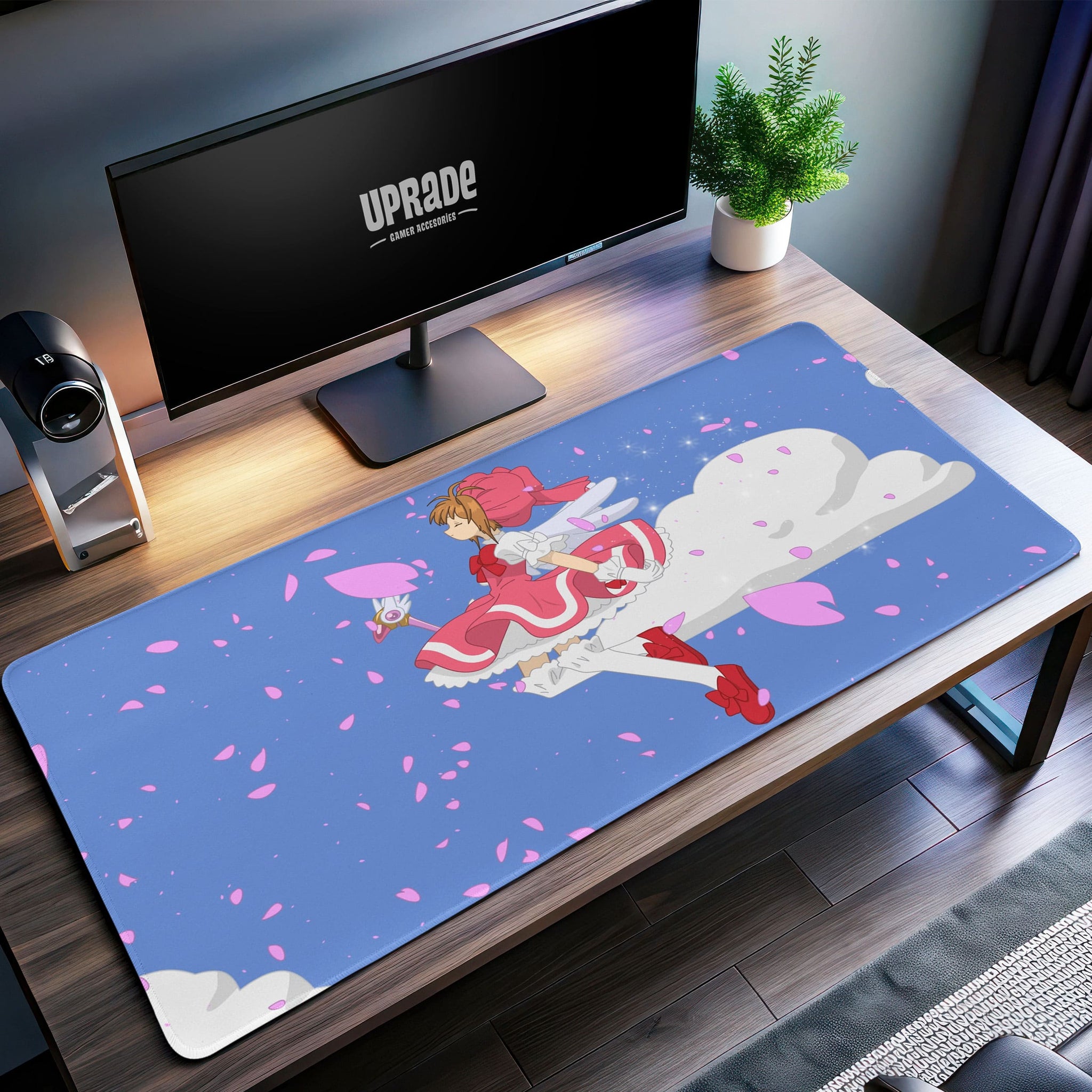 Sakura Sky Ride Desk Mat, Cardcaptor Inspired Mouse Pad