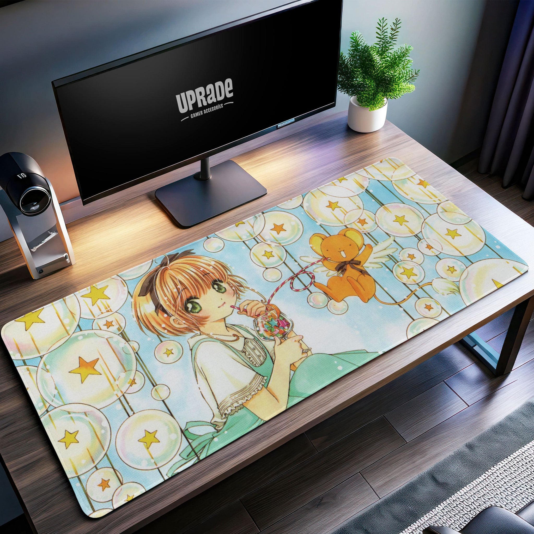 Sakura & Kero Dreamy Desk Mat, Cardcaptor Inspired Mouse Pad