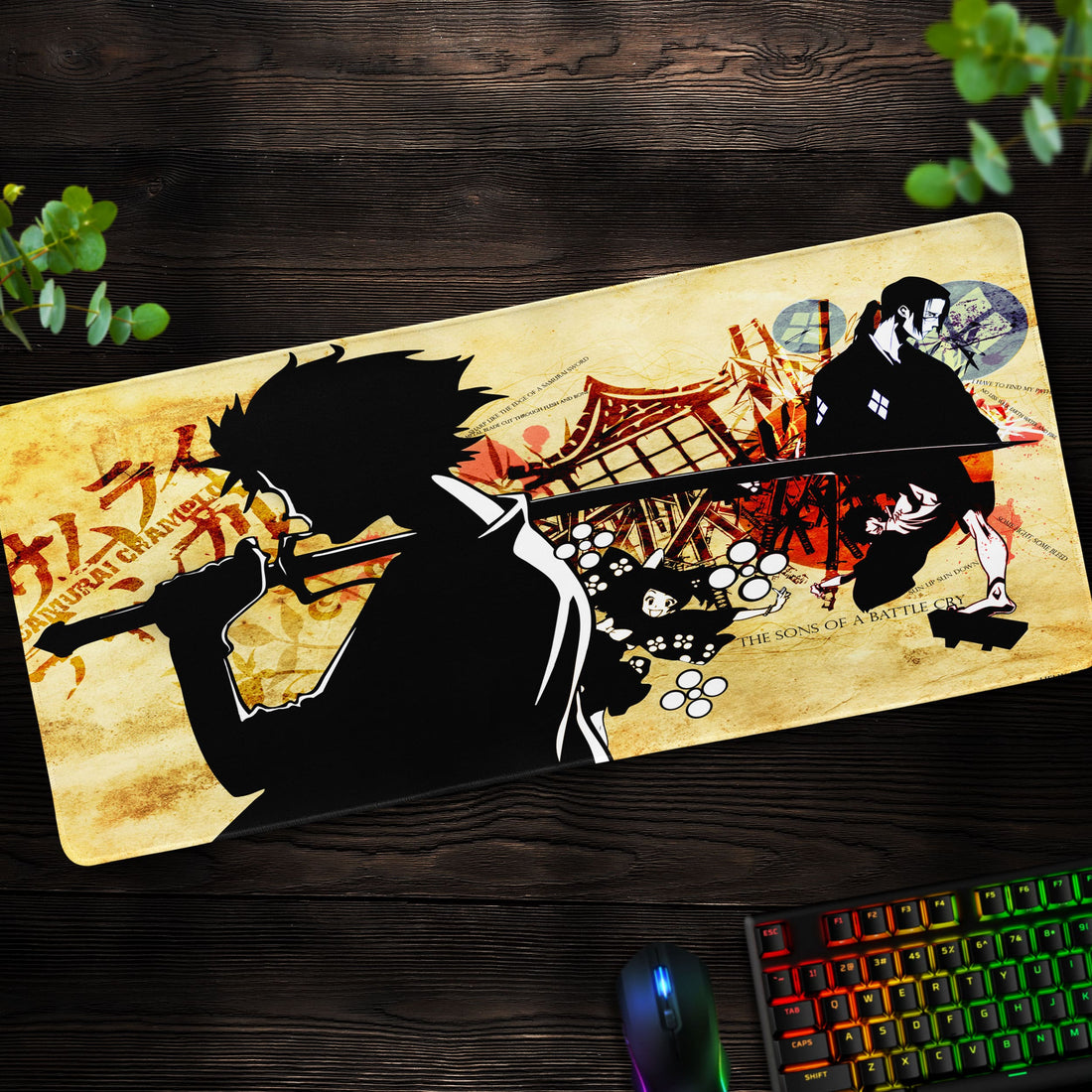 Battle Cry Desk Mat, Samurai Champloo Mouse Pad