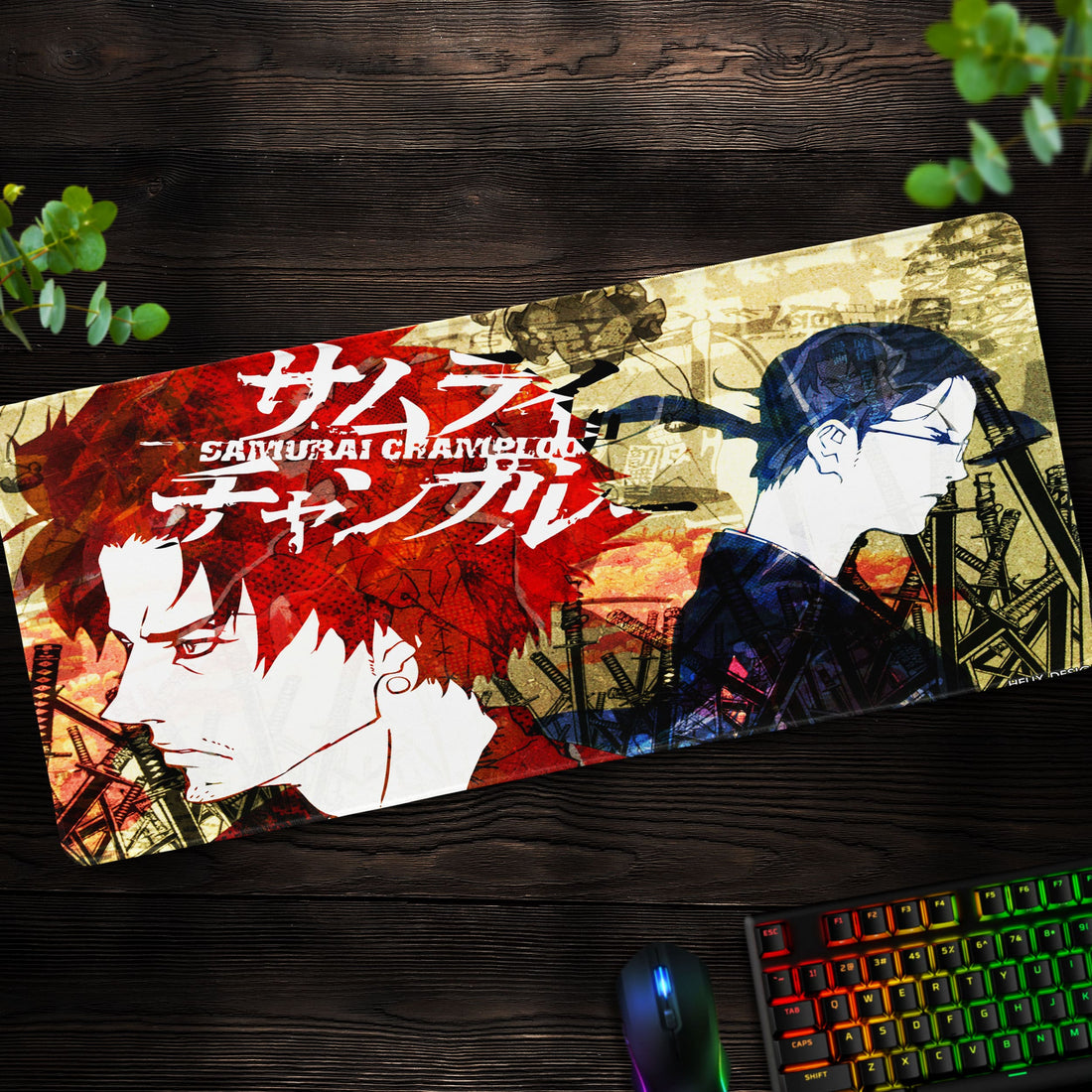 Samurai Rivalry Desk Mat, Samurai Champloo Mouse Pad