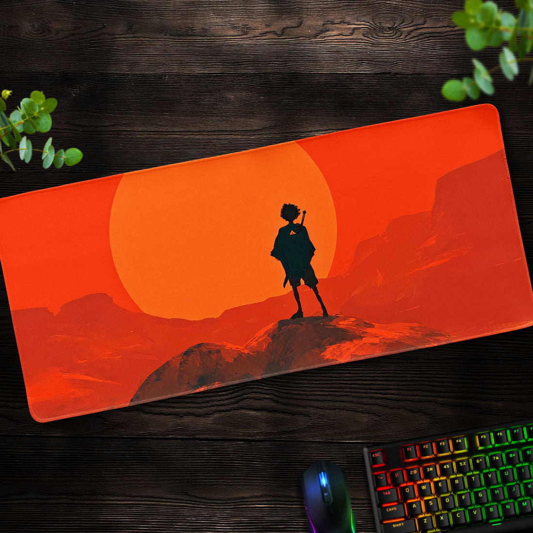 Samurai Sunset Desk Mat, Samurai Champloo Mouse Pad