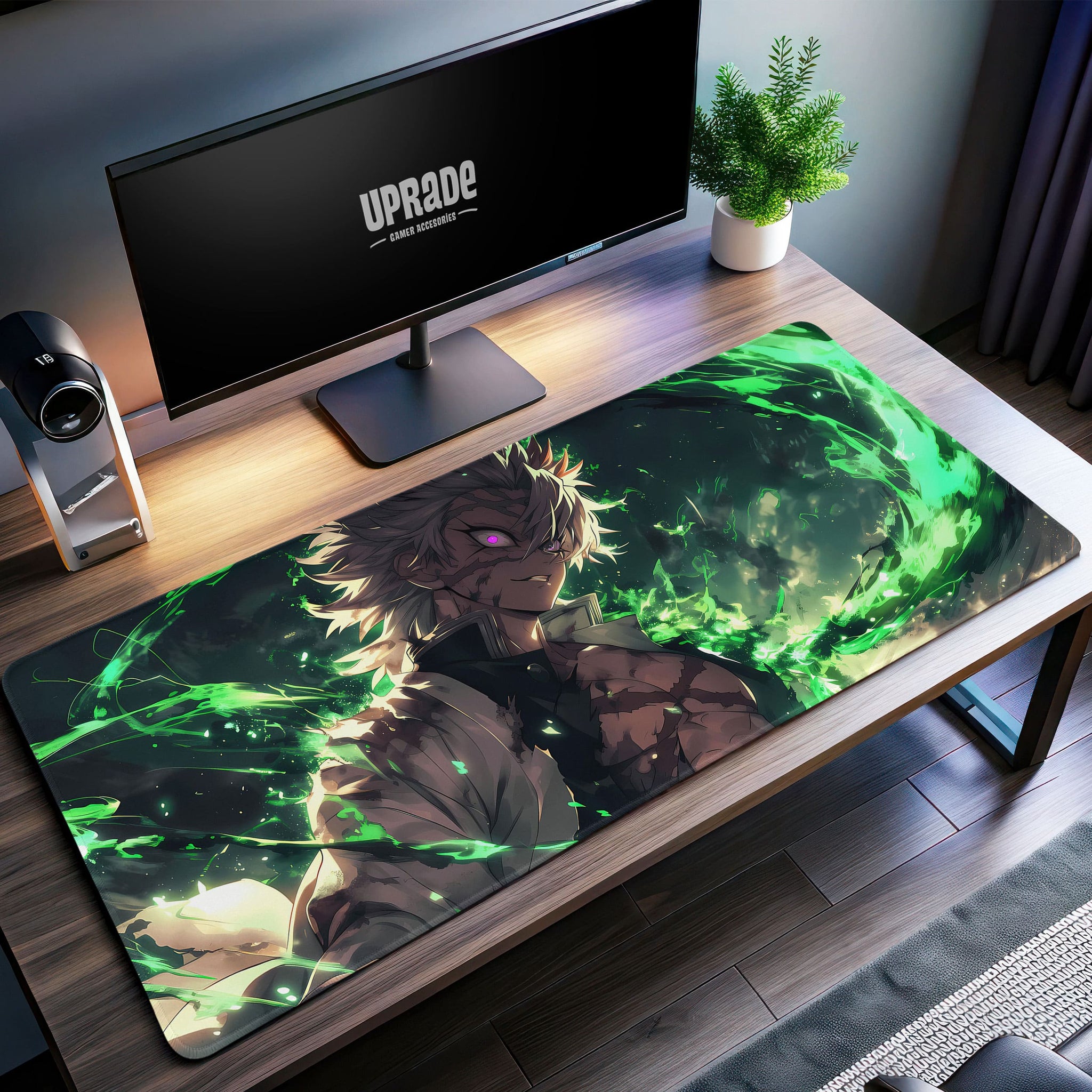 Sanemi Wind Hashira Desk Mat, Demon Slayer Mouse Pad