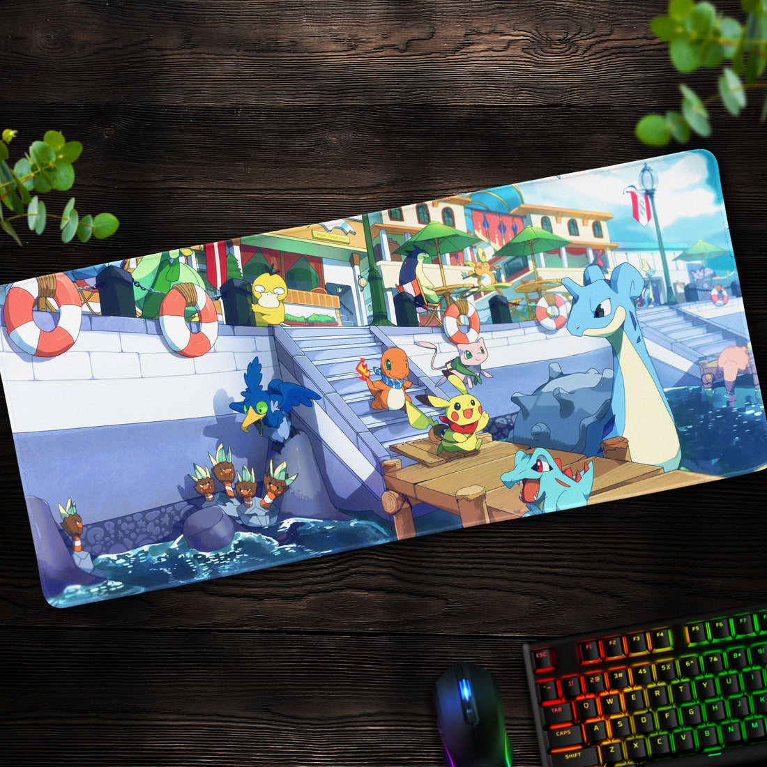 Pokémon Harbor Adventure Desk Mat, Vibrant Mouse Pad