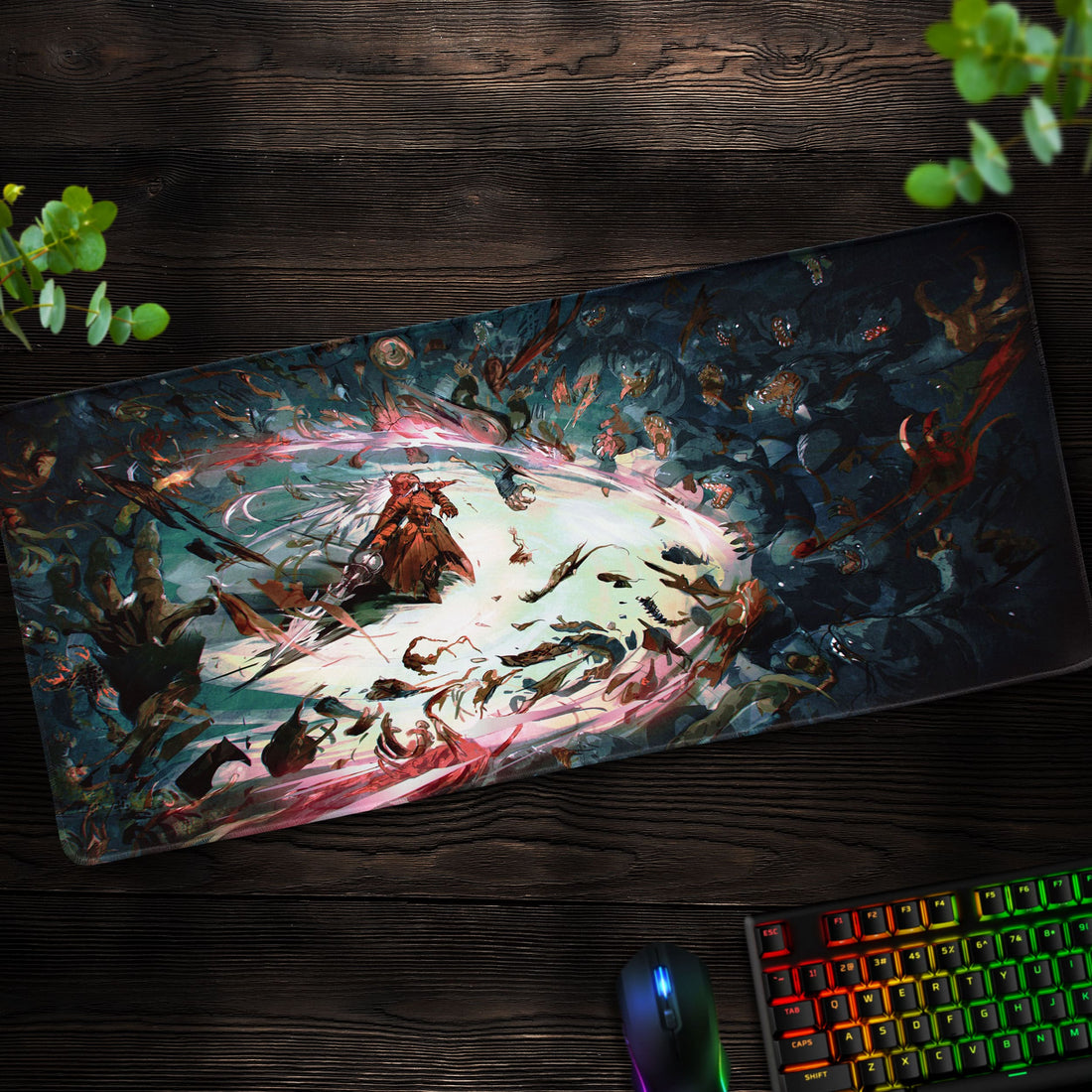 Crimson Elegance Desk Mat, Shalltear Bloodfallen Mouse Pad