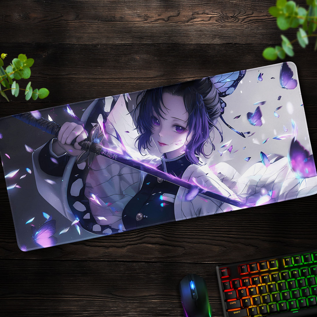 Shinobu Kocho Butterfly Blade Desk Mat, Demon Slayer Mouse Pad