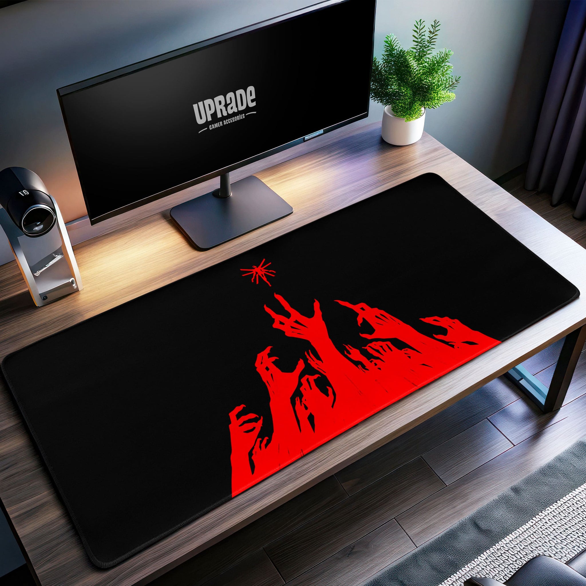 Ultrakill Reaching Hands Desk Mat, Red Contrast Mouse Pad