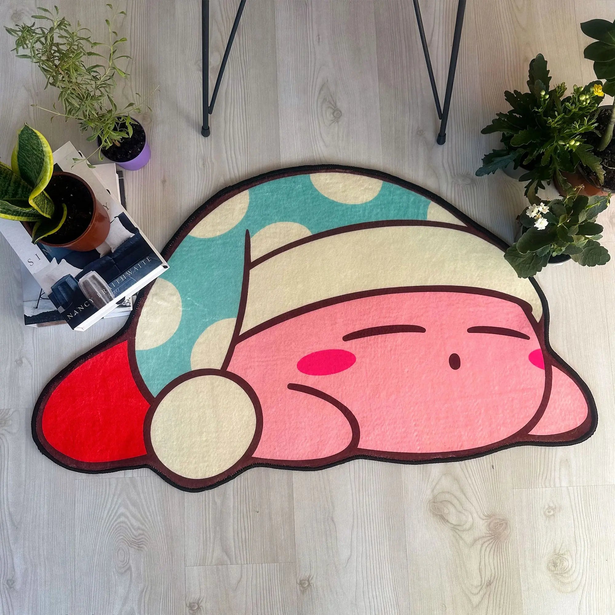 Sleeping Kirby Rug, Cozy Gaming Room Carpet