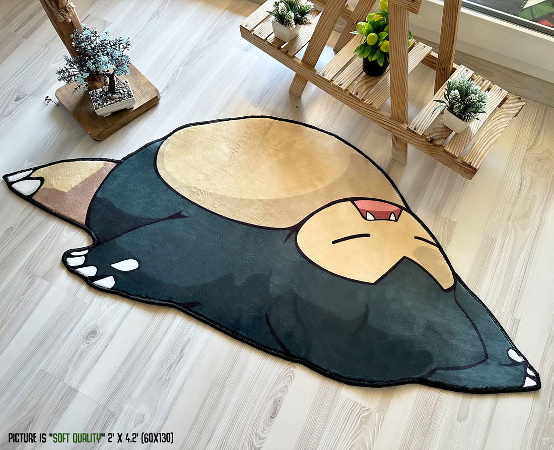 Sleeping Snorlax Pokémon-Inspired Shaped Soft Rug