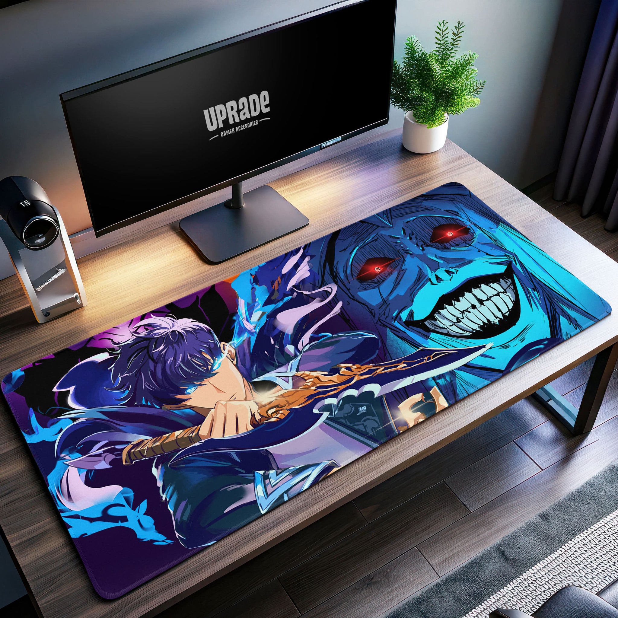 Solo Leveling Desk Mat, Sung Jin-Woo & Monarch of Frost Mouse Pad