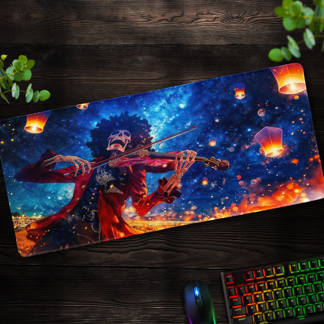 One Piece Brook Violin Desk Mat, Soul King Mouse Pad