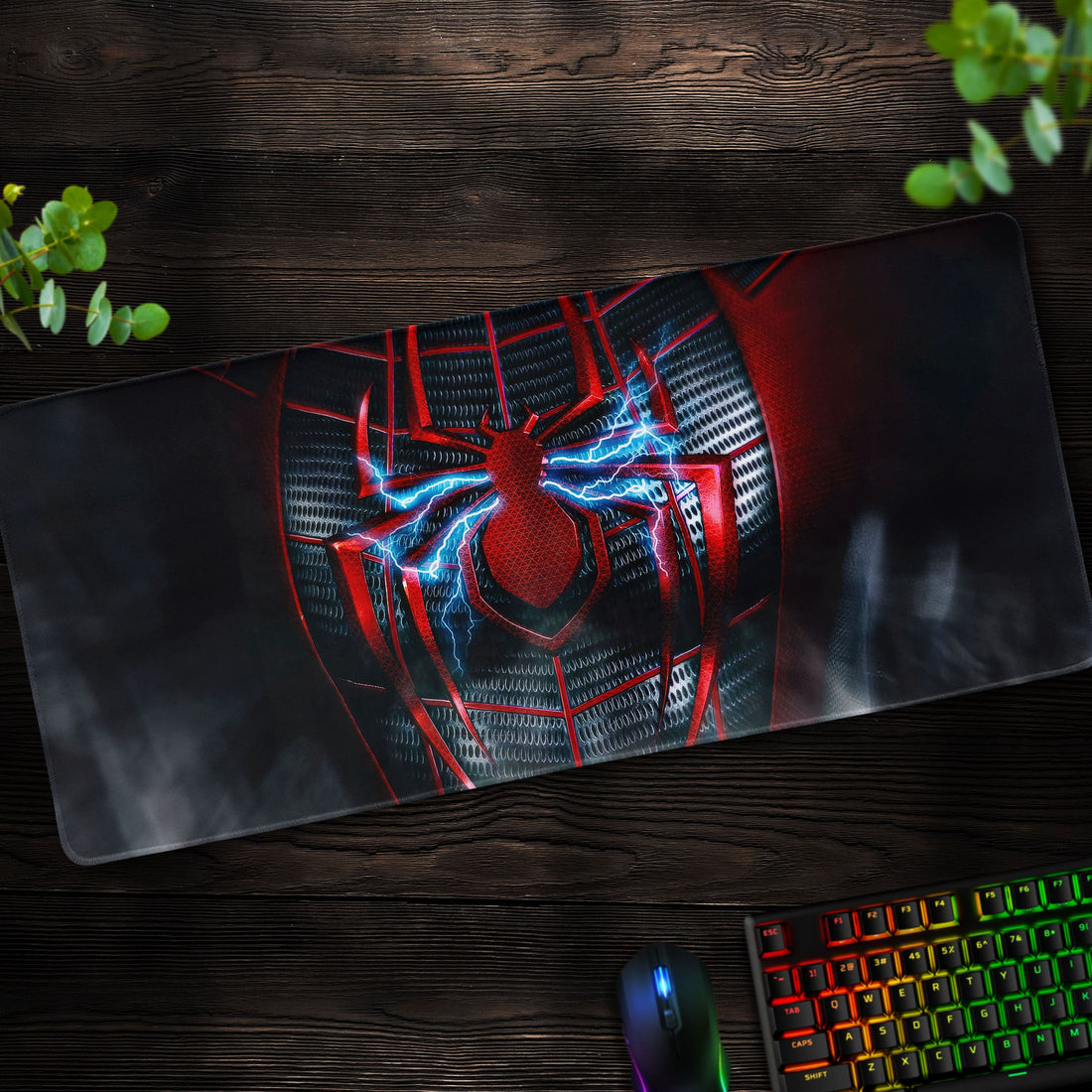 Spider-Man Electric Emblem Desk Mat, Web-Slinger Mouse Pad