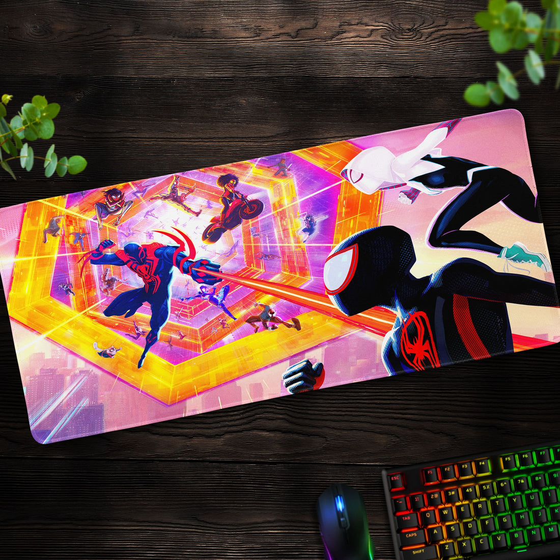 Multiverse Action Desk Mat, Spider-Man Miles Morales Mouse Pad