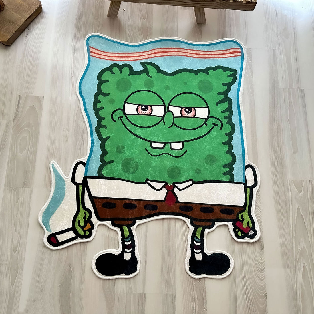 SpongeBob Weed-Inspired Fun Shaped Soft Rug