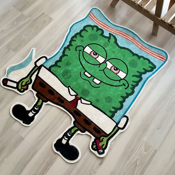 SpongeBob Weed-Inspired Fun Shaped Soft Rug