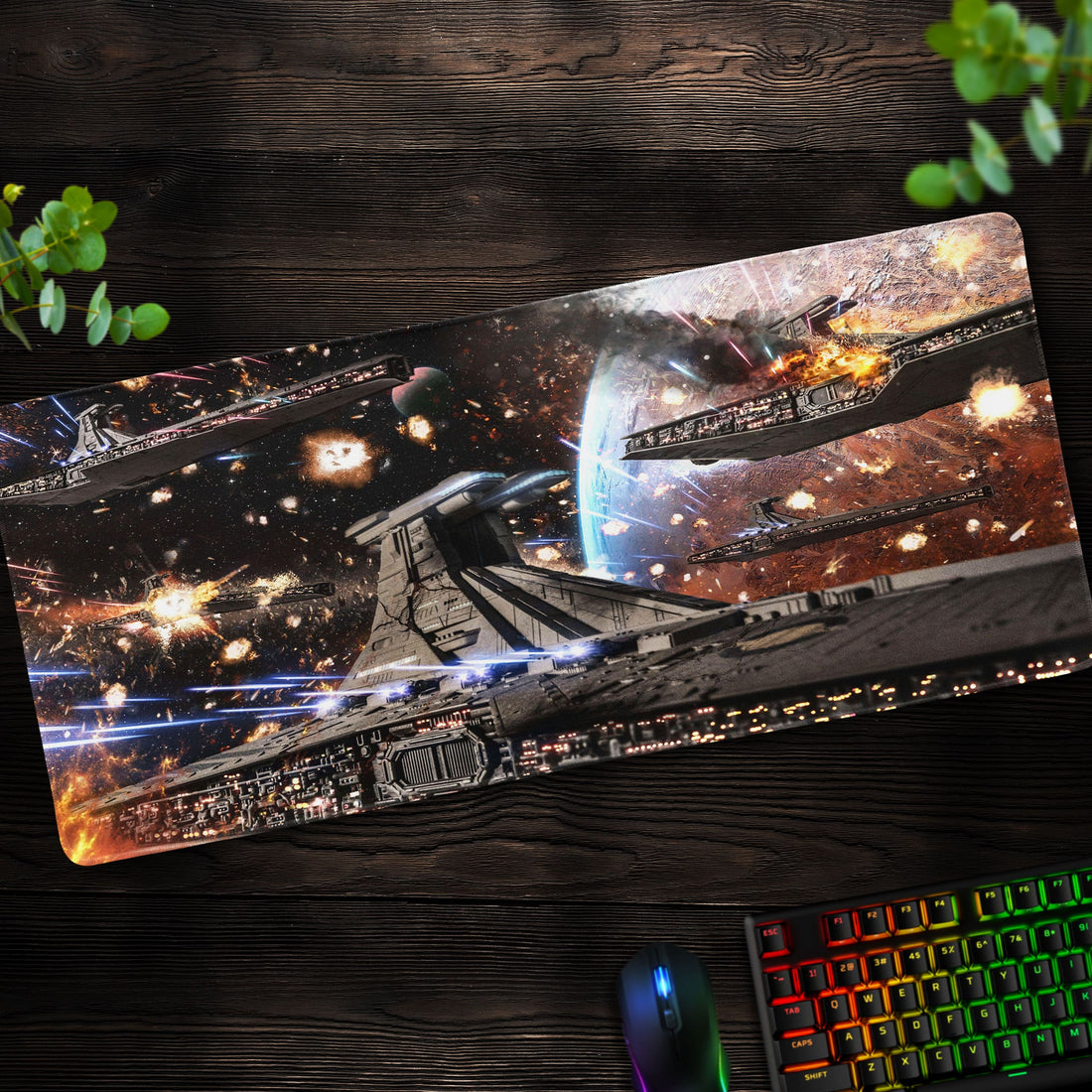 Star Wars Galactic Fleet Battle Desk Mat, Space Combat Mouse Pad