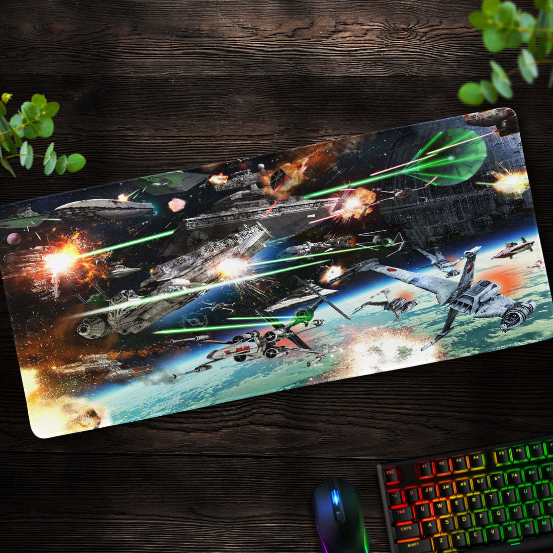 Star Wars Galactic Dogfight Desk Mat, Space Battle Mouse Pad