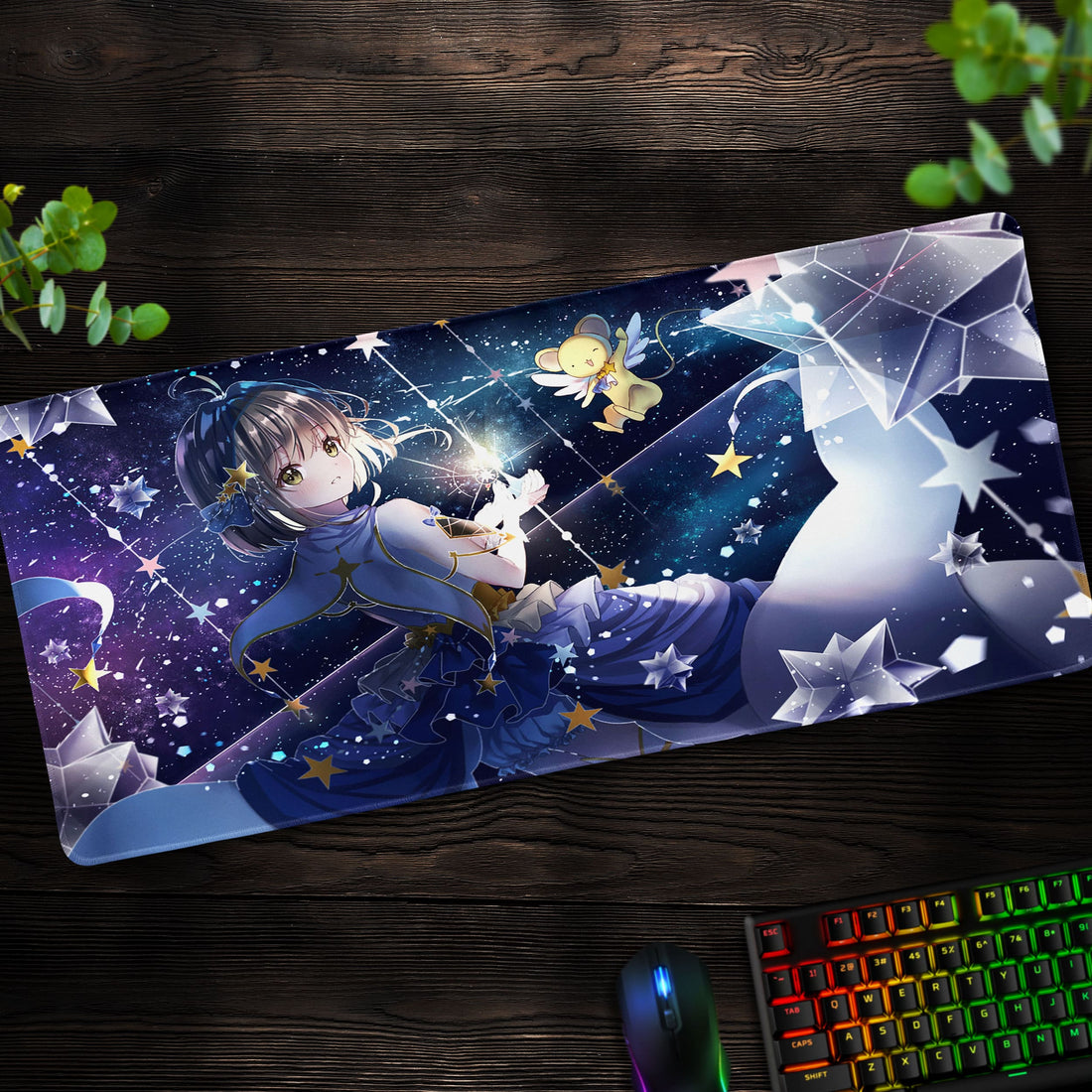 Starlight Sakura Desk Mat, Cardcaptor Inspired Mouse Pad