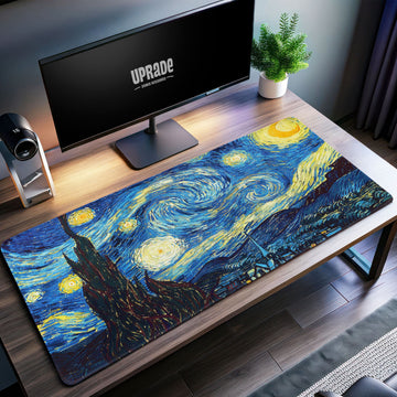 Van Gogh Starry Night Desk Mat, Iconic Art Mouse Pad