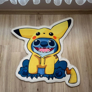 Stitch x Pikachu Parody Pokémon Rug, Anime Cartoon Carpet