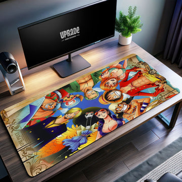 One Piece Straw Hat Crew Desk Mat, Vibrant Pirate Mouse Pad