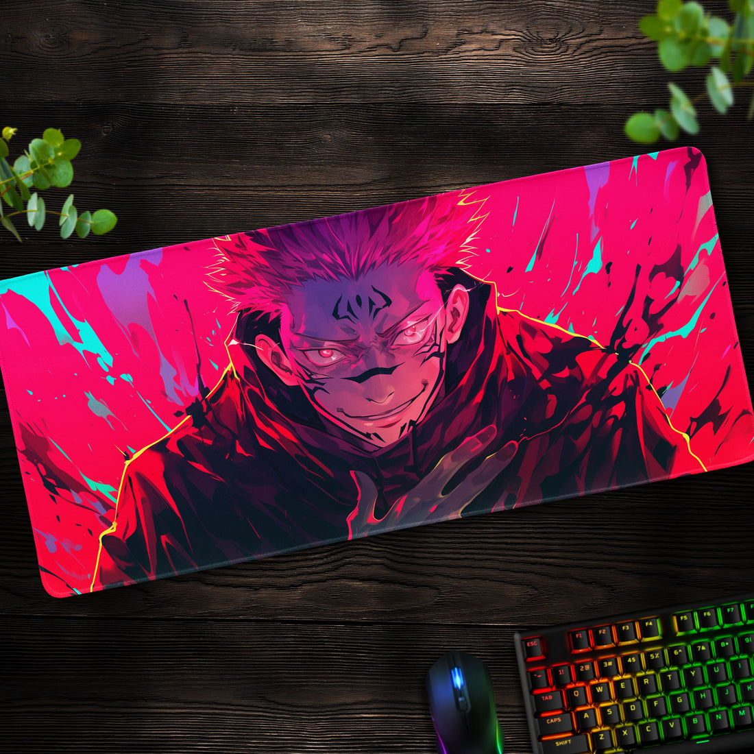 Sukuna Cursed King Desk Mat, Jujutsu Kaisen Mouse Pad