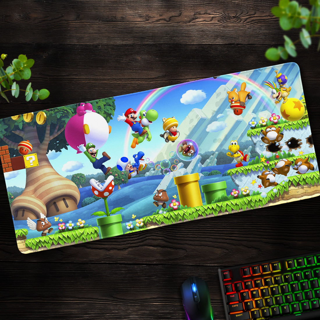 Super Mario Adventure Desk Mat, Mario & Friends Mouse Pad