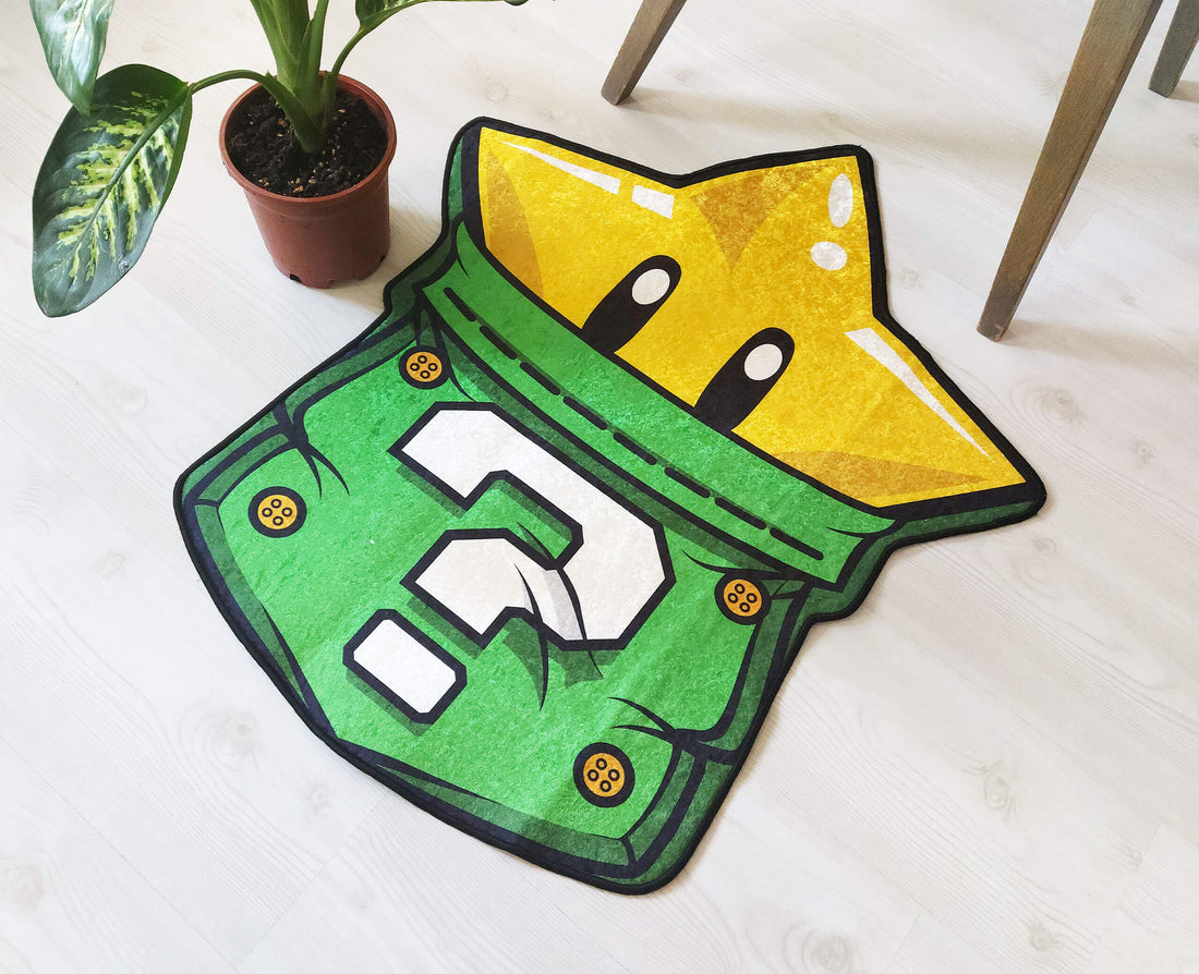 Super Mario Star Gamer Room Shaped Soft Rug