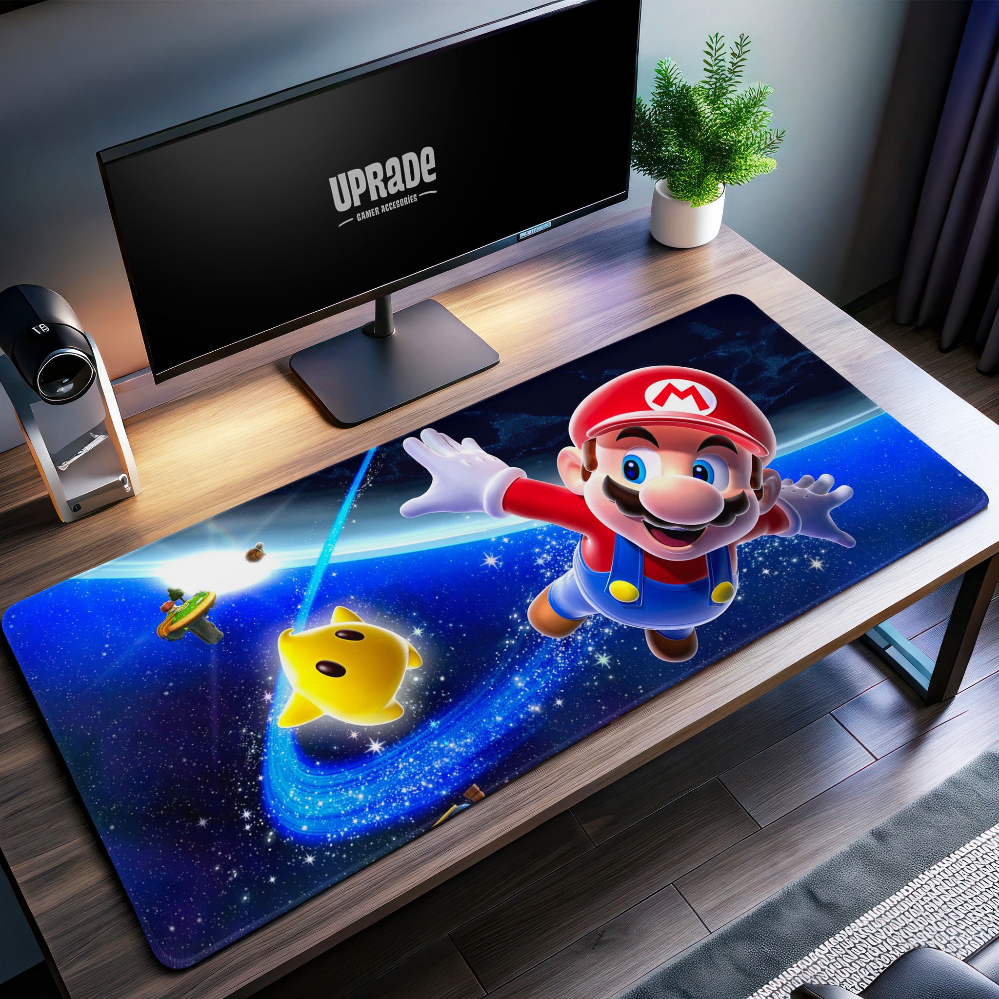 Super Mario Galaxy Desk Mat, Starry Mouse Pad