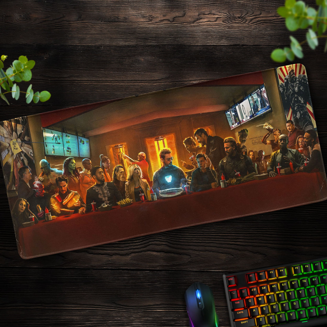 Marvel Heroes Last Supper Desk Mat, Avengers Mouse Pad