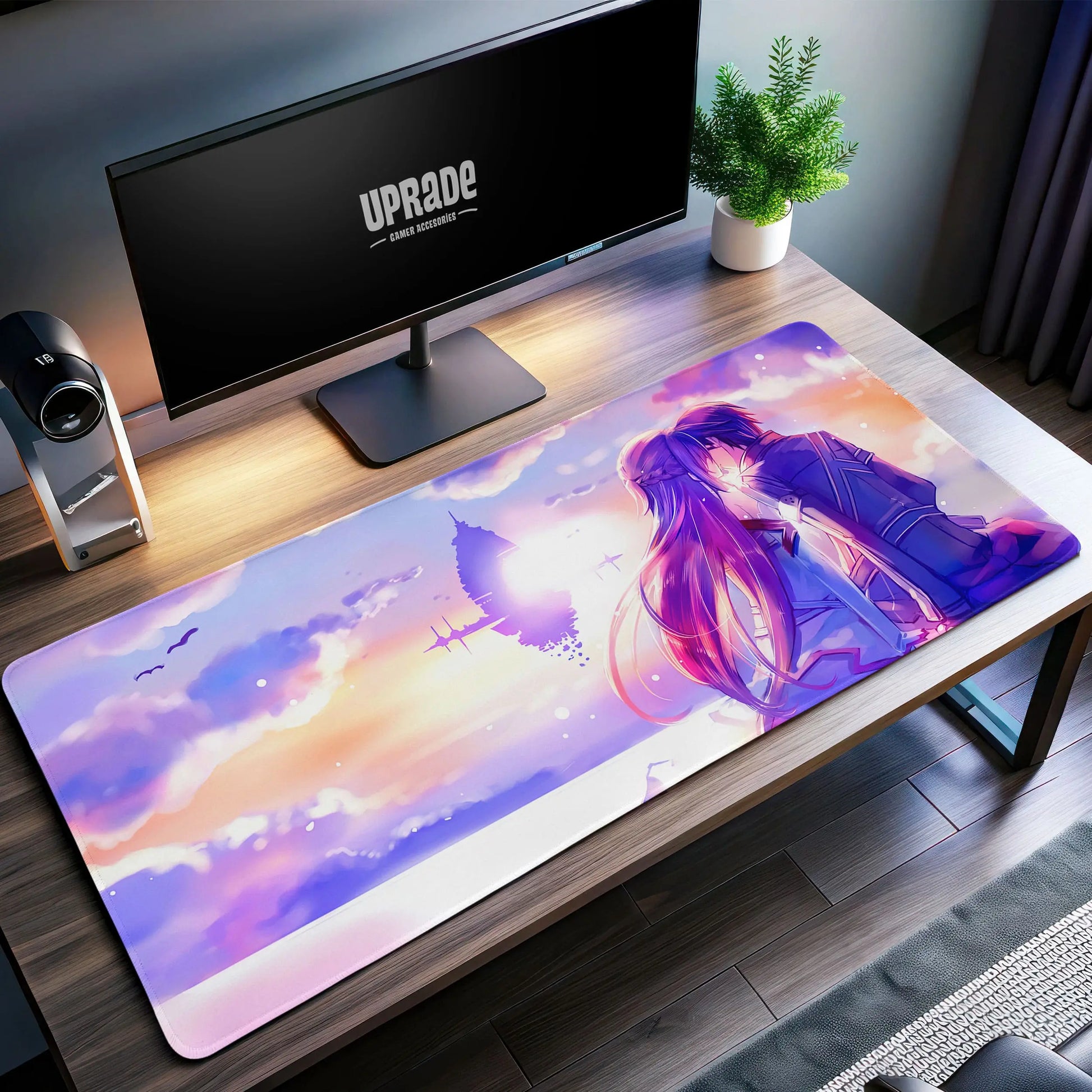 Sword Art Online Sunset Desk Mat, Kirito & Asuna Romance Mouse Pad - Cocoon Markt