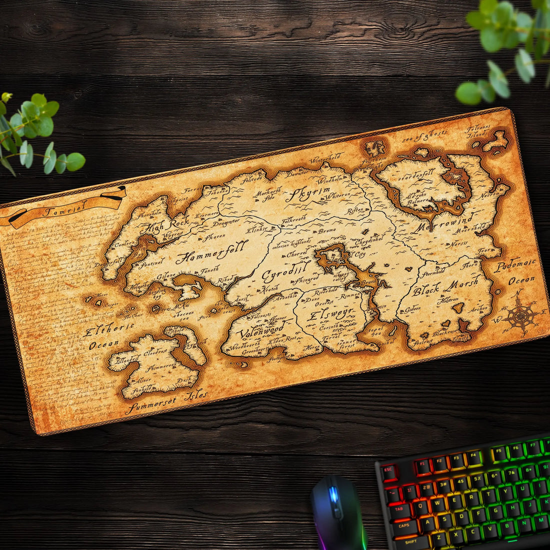 Tamriel Skyrim Map Desk Mat, Elder Scrolls Gaming Mouse Pad - Cocoon Markt