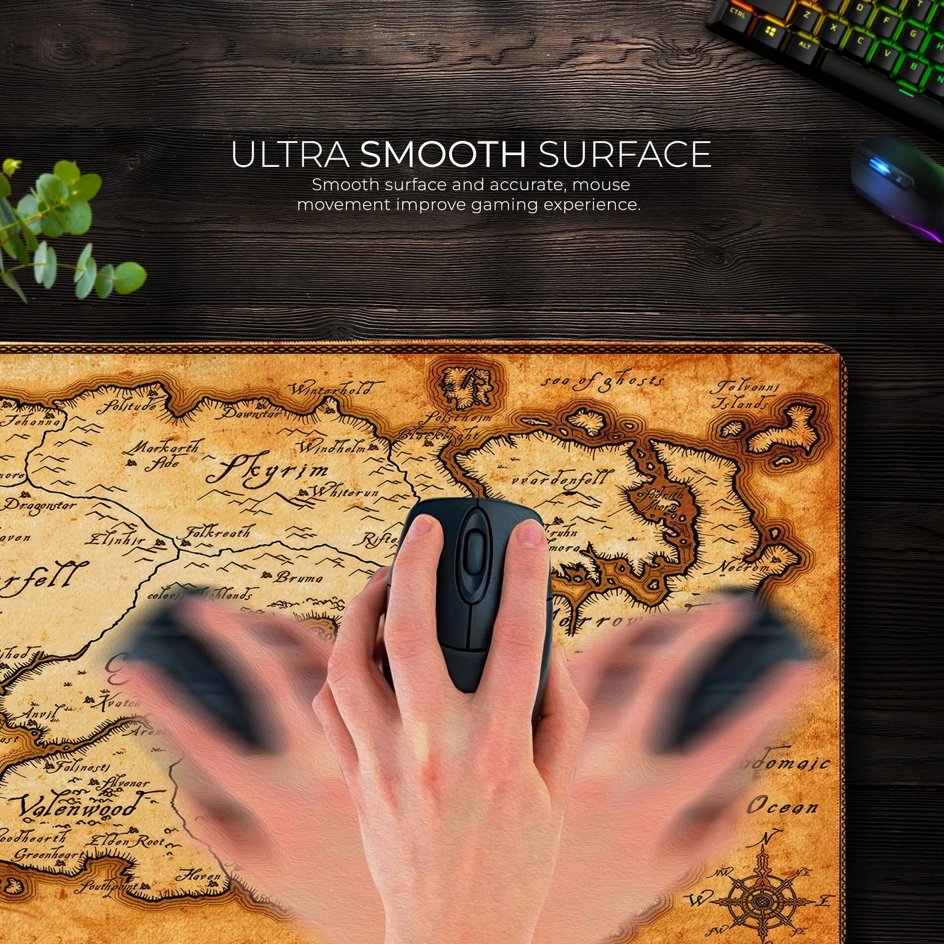 Tamriel Skyrim Map Desk Mat, Elder Scrolls Gaming Mouse Pad - Cocoon Markt