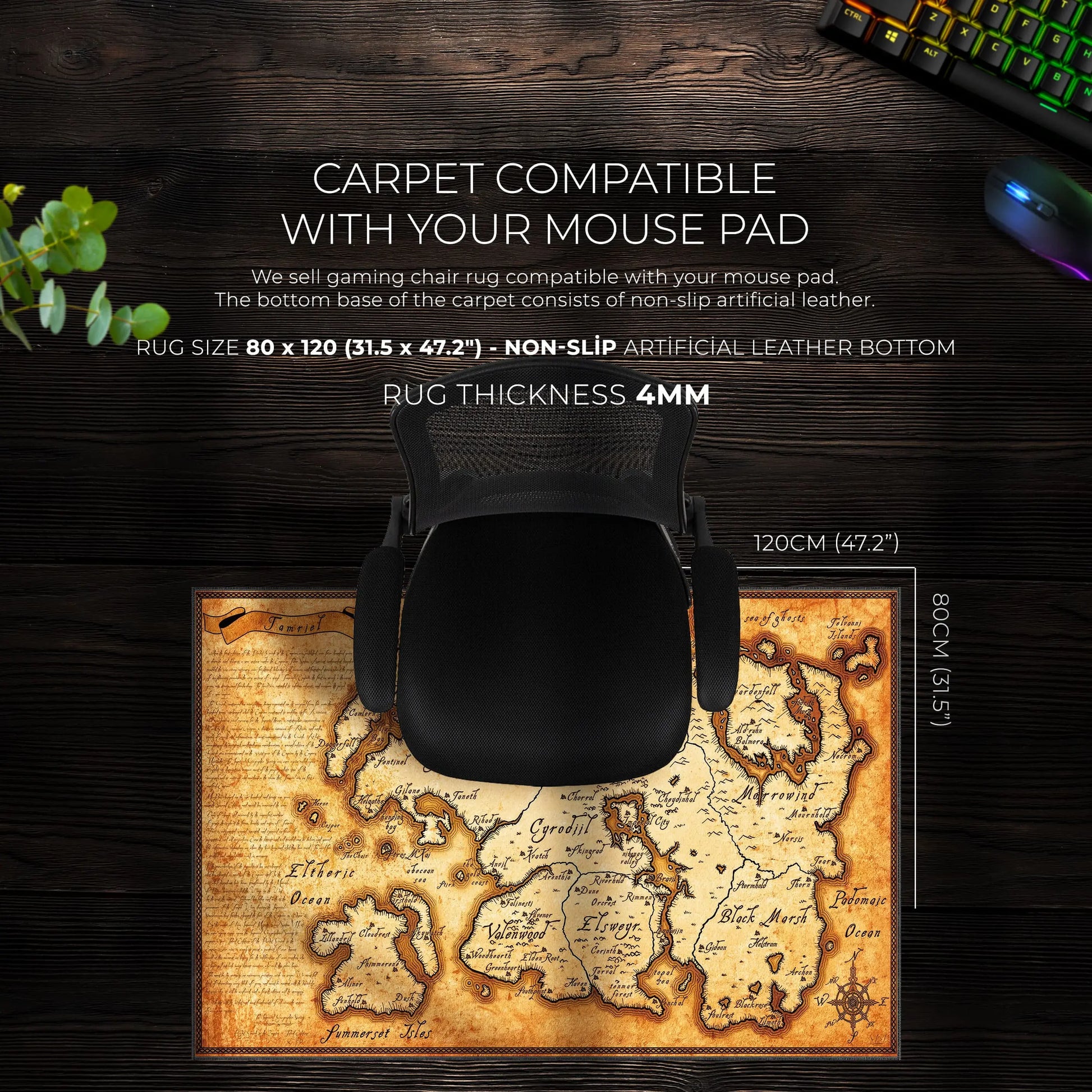 Tamriel Skyrim Map Desk Mat, Elder Scrolls Gaming Mouse Pad - Cocoon Markt
