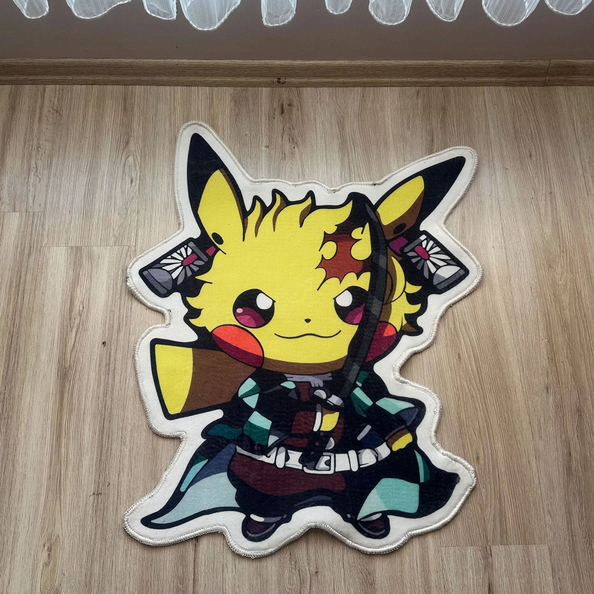 Tanjiro Kamado Pikachu Rug, Demon Slayer x Pokémon Carpet