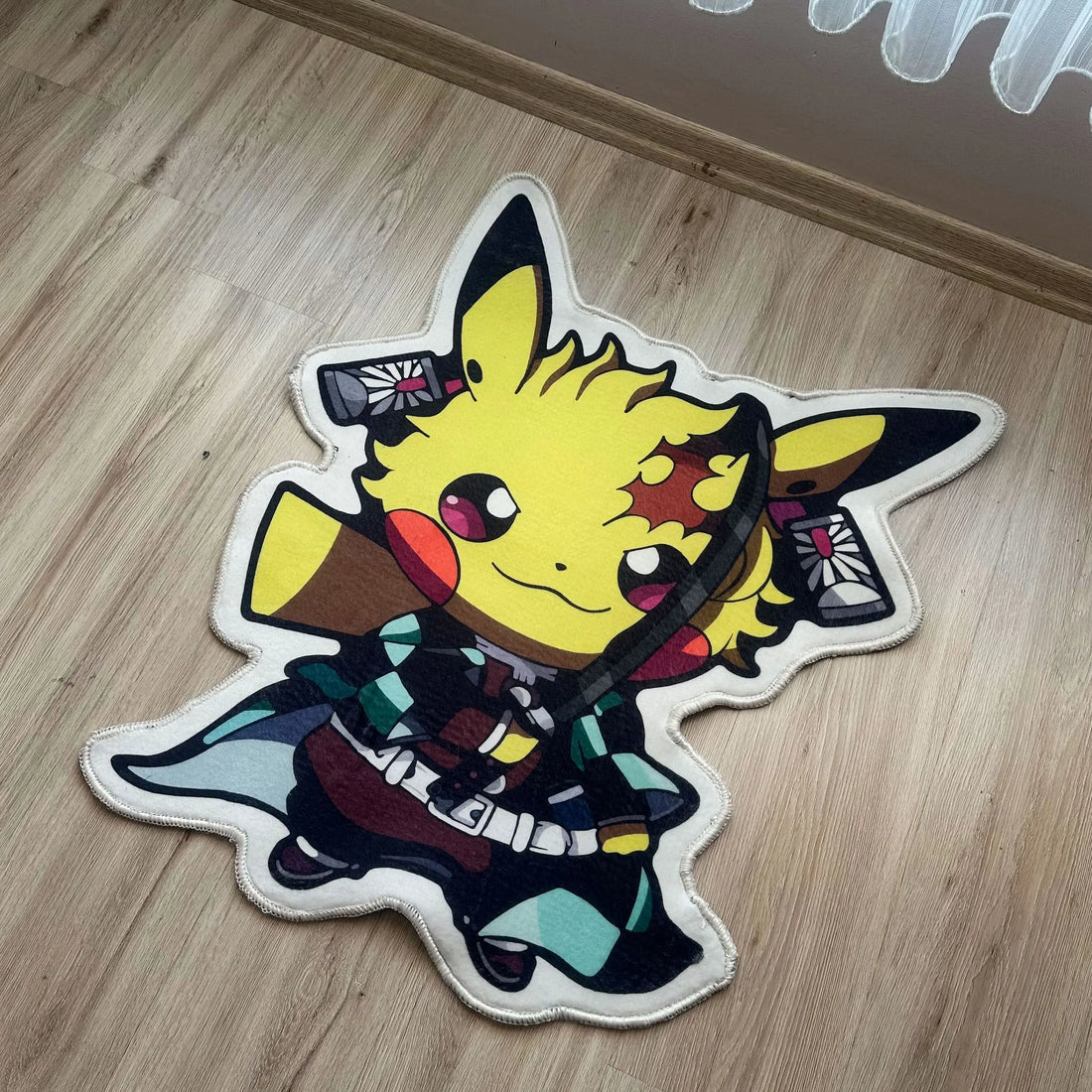 Tanjiro Kamado Pikachu Rug, Demon Slayer x Pokémon Carpet