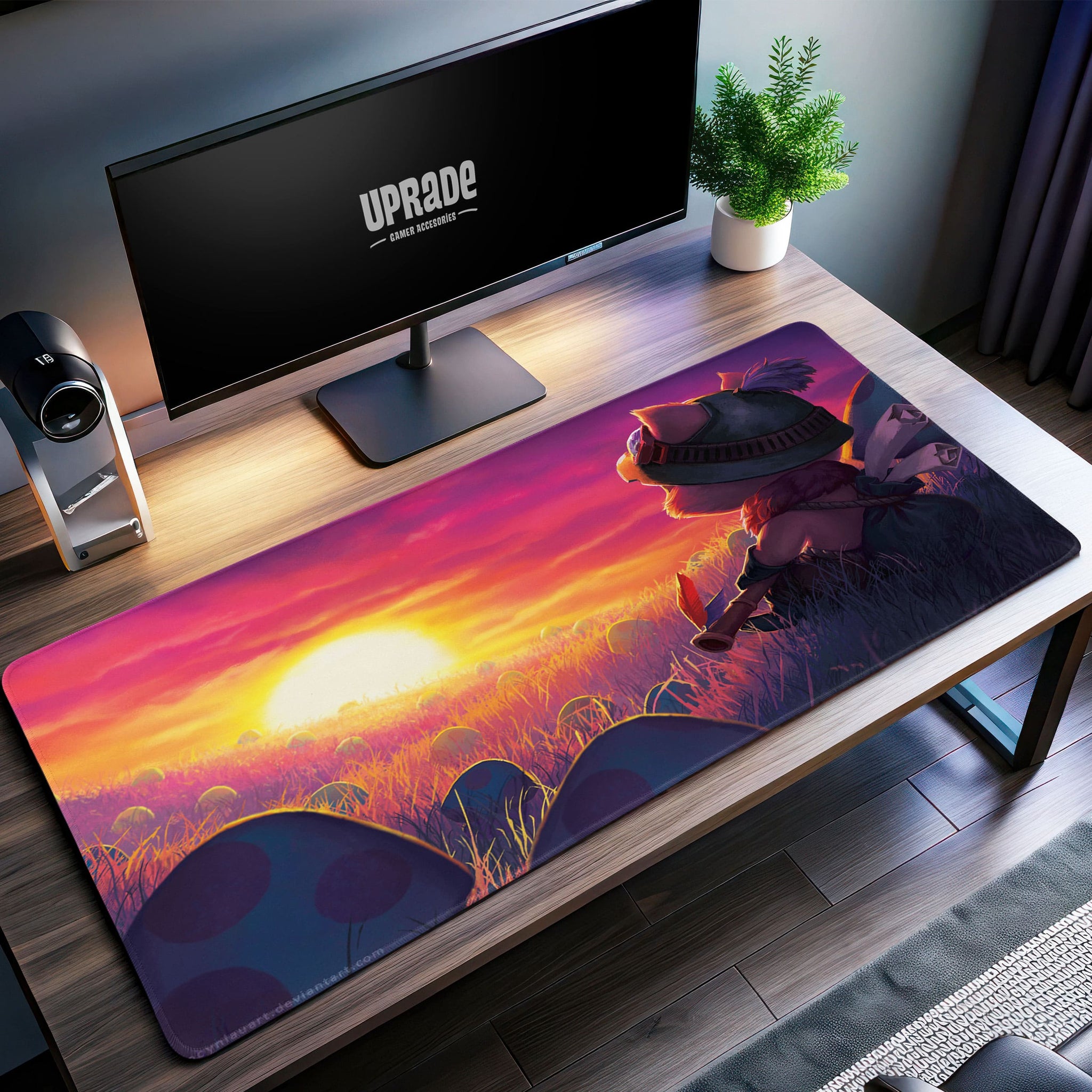 Teemo Sunset Desk Mat, League of Legends Mouse Pad