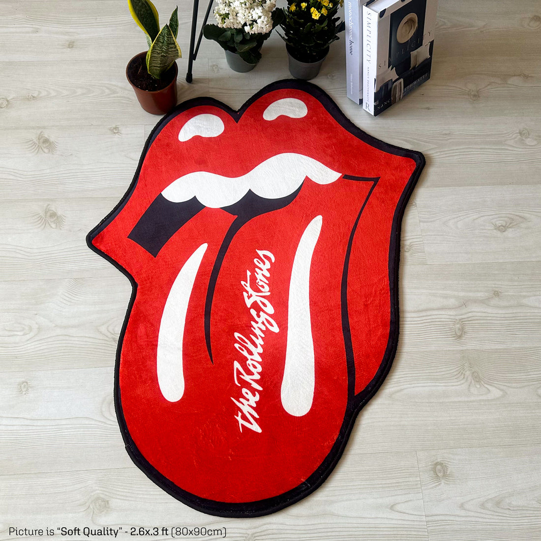 Rolling Stones Rock Music Icon Shaped Soft Rug